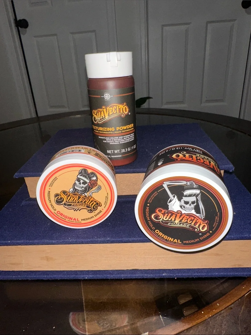 Men Grooming Kit – Brown & White Pomade + Moisturizing Powder